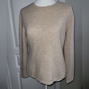 Vintage Peck & Peck Women's 100% 2 Ply Cashmere Light Tan Sweater, SZ L,